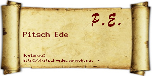 Pitsch Ede névjegykártya